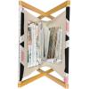 Ambesonne I Love You Magazine and Book Holder, Romance Pattern with Heart Forms and Love Words Valentines Couples Theme, Floor Rack Decor for Interior of Home & Office, 22″ x 19″, Magenta Dark Grey(Peach Coral Black)