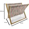 Ambesonne I Love You Magazine and Book Holder, Romance Pattern with Heart Forms and Love Words Valentines Couples Theme, Floor Rack Decor for Interior of Home & Office, 22″ x 19″, Magenta Dark Grey(Orange Peach Red)