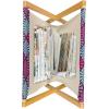 Ambesonne I Love You Magazine and Book Holder, Romance Pattern with Heart Forms and Love Words Valentines Couples Theme, Floor Rack Decor for Interior of Home & Office, 22″ x 19″, Magenta Dark Grey(Aqua Magenta Violet)
