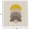 Ambesonne Mid Century Modern Boho Shower Curtain, Simple Semicircle Pattern with Neutral Colors Print, Cloth Fabric Bathroom Decor Set with Hooks, 69″ W x 105″ L, Ivory Mustard Pale Taupe