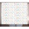 Ambesonne Rustic Curtains, Stone Wall of Dated Closed Barn Gothic Medieval European Urban City Town Scenery, Living Room Bedroom Window Drapes 2 Panel Set, 108″ X 90″, Grey Blue(Yellow White)