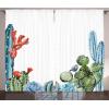 Ambesonne Rustic Curtains, Stone Wall of Dated Closed Barn Gothic Medieval European Urban City Town Scenery, Living Room Bedroom Window Drapes 2 Panel Set, 108″ X 90″, Grey Blue(Blue Green)