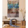 Ambesonne Antique Tapestry, Old World Map Texture Nostalgic Plan Atlas Trace of Life, Wide Wall Hanging for Bedroom Living Room Dorm, 60″ X 40″, Khaki Beige(Brown Blue)