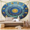 Ambesonne Antique Tapestry, Old World Map Texture Nostalgic Plan Atlas Trace of Life, Wide Wall Hanging for Bedroom Living Room Dorm, 60″ X 40″, Khaki Beige(Blue Yellow and Cream)
