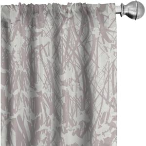 Ambesonne Abstract Modern Art Curtains, Scribble Look Boho Silhouettes Neutral Inspired Forms, Window Treatments 2 Panel Set for Living Room Bedroom, Pair of – 28″ x 84″, Pale Lavender and Off White(Pale Lavender and Off White)