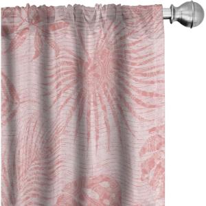 Ambesonne Abstract Modern Art Curtains, Scribble Look Boho Silhouettes Neutral Inspired Forms, Window Treatments 2 Panel Set for Living Room Bedroom, Pair of – 28″ x 84″, Pale Lavender and Off White(Pale Pink and Rose)