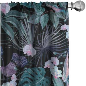 Ambesonne Abstract Modern Art Curtains, Scribble Look Boho Silhouettes Neutral Inspired Forms, Window Treatments 2 Panel Set for Living Room Bedroom, Pair of – 28″ x 84″, Pale Lavender and Off White(Teal Plum and Pale Pink)