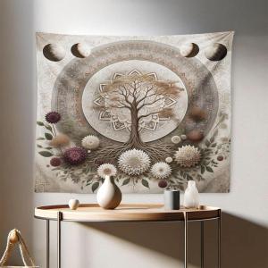 Ambesonne Antique Tapestry, Old World Map Texture Nostalgic Plan Atlas Trace of Life, Wide Wall Hanging for Bedroom Living Room Dorm, 60″ X 40″, Khaki Beige(Pale Mustard Eggplant)