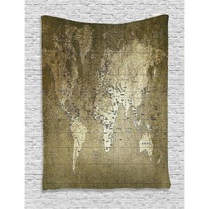Ambesonne Antique Tapestry, Old World Map Texture Nostalgic Plan Atlas Trace of Life, Wide Wall Hanging for Bedroom Living Room Dorm, 60″ X 40″, Khaki Beige(Khaki Beige)