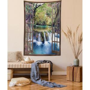 Ambesonne Antique Tapestry, Old World Map Texture Nostalgic Plan Atlas Trace of Life, Wide Wall Hanging for Bedroom Living Room Dorm, 60″ X 40″, Khaki Beige(Brown Black)