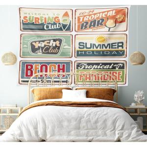 Ambesonne Antique Tapestry, Old World Map Texture Nostalgic Plan Atlas Trace of Life, Wide Wall Hanging for Bedroom Living Room Dorm, 60″ X 40″, Khaki Beige(Pastel Cream)