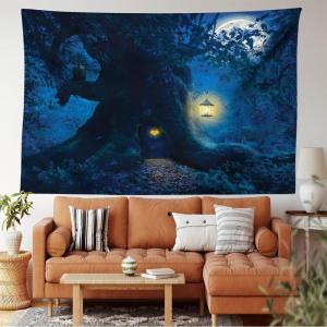 Ambesonne Antique Tapestry, Old World Map Texture Nostalgic Plan Atlas Trace of Life, Wide Wall Hanging for Bedroom Living Room Dorm, 60″ X 40″, Khaki Beige(Navy Blue)