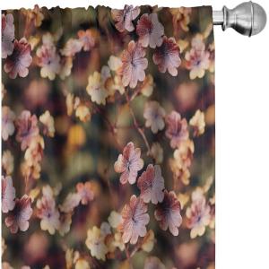 Ambesonne Earthy Curtains, Old Weathered Cracked Tree Trunk Look Artwork Modern Minimal Neutral Print, Window Treatments 2 Panel Set for Living Room Bedroom, Pair of – 28″ x 95″, Brown Beige and Grey(Pale Orange Mauve and Green)