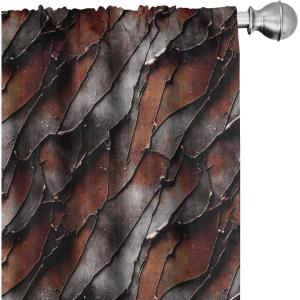 Ambesonne Earthy Curtains, Old Weathered Cracked Tree Trunk Look Artwork Modern Minimal Neutral Print, Window Treatments 2 Panel Set for Living Room Bedroom, Pair of – 28″ x 95″, Brown Beige and Grey(Chestnut Brown Taupe Grey)