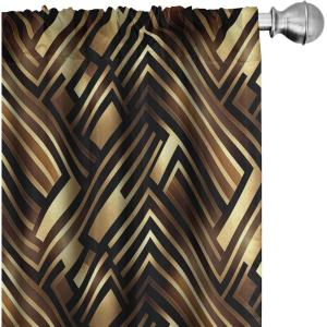 Ambesonne Earthy Curtains, Old Weathered Cracked Tree Trunk Look Artwork Modern Minimal Neutral Print, Window Treatments 2 Panel Set for Living Room Bedroom, Pair of – 28″ x 95″, Brown Beige and Grey(Mustard Chocolate Brown)