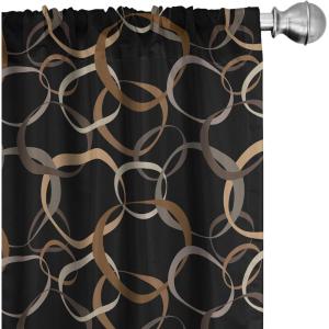 Ambesonne Earthy Curtains, Old Weathered Cracked Tree Trunk Look Artwork Modern Minimal Neutral Print, Window Treatments 2 Panel Set for Living Room Bedroom, Pair of – 28″ x 95″, Brown Beige and Grey(Black Umber Taupe)