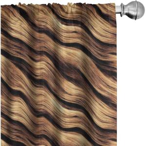 Ambesonne Earthy Curtains, Old Weathered Cracked Tree Trunk Look Artwork Modern Minimal Neutral Print, Window Treatments 2 Panel Set for Living Room Bedroom, Pair of – 28″ x 95″, Brown Beige and Grey(Pastel Brown Seal Brown)