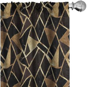 Ambesonne Earthy Curtains, Old Weathered Cracked Tree Trunk Look Artwork Modern Minimal Neutral Print, Window Treatments 2 Panel Set for Living Room Bedroom, Pair of – 28″ x 95″, Brown Beige and Grey(Dark Chestnut Brown and Amber)