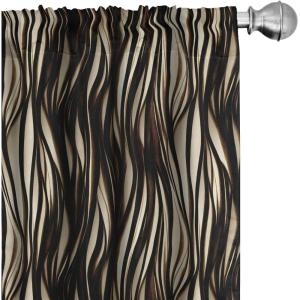 Ambesonne Earthy Curtains, Old Weathered Cracked Tree Trunk Look Artwork Modern Minimal Neutral Print, Window Treatments 2 Panel Set for Living Room Bedroom, Pair of – 28″ x 95″, Brown Beige and Grey(Dark Brown and Eggshell)