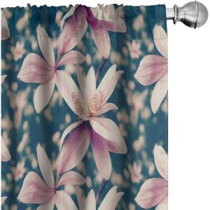 Ambesonne Earthy Curtains, Old Weathered Cracked Tree Trunk Look Artwork Modern Minimal Neutral Print, Window Treatments 2 Panel Set for Living Room Bedroom, Pair of – 28″ x 95″, Brown Beige and Grey(Petrol Blue and Pale Purple)