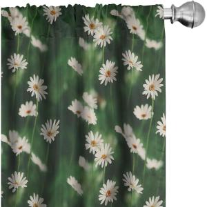 Ambesonne Earthy Curtains, Old Weathered Cracked Tree Trunk Look Artwork Modern Minimal Neutral Print, Window Treatments 2 Panel Set for Living Room Bedroom, Pair of – 28″ x 95″, Brown Beige and Grey(Forest Green Marigold)