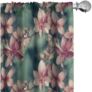 Ambesonne Earthy Curtains, Old Weathered Cracked Tree Trunk Look Artwork Modern Minimal Neutral Print, Window Treatments 2 Panel Set for Living Room Bedroom, Pair of – 28″ x 95″, Brown Beige and Grey(Teal Rose and Pink)