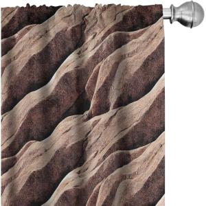 Ambesonne Earthy Curtains, Old Weathered Cracked Tree Trunk Look Artwork Modern Minimal Neutral Print, Window Treatments 2 Panel Set for Living Room Bedroom, Pair of – 28″ x 95″, Brown Beige and Grey(Umber Warm Taupe)