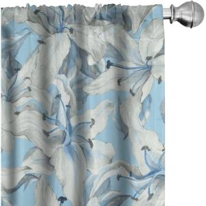 Ambesonne Garden Scene Curtains, Springtime Vibes Neutral Colors Boho Flowers Vintage Autumn Print, Window Treatments 2 Panel Set for Living Room Bedroom, Pair of – 28″ x 84″, Pale Khaki White Camel(Pale Azure Blue Pale Grey)