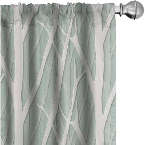 Ambesonne Giraffe Curtains, Animal Print with African Tree Cartoon Concept Nature Art on Neutral Stripes, Window Treatments 2 Panel Set for Living Room Bedroom, Pair of – 28″ x 63″, Green Camel Tan(Coconut and Almond Green)