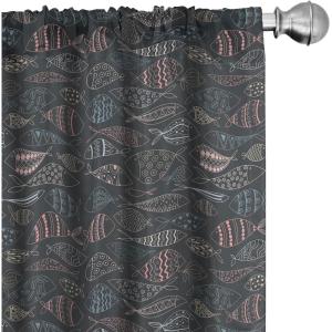 Ambesonne Giraffe Curtains, Animal Print with African Tree Cartoon Concept Nature Art on Neutral Stripes, Window Treatments 2 Panel Set for Living Room Bedroom, Pair of – 28″ x 63″, Green Camel Tan(Blue Rose Dark Blue Grey)