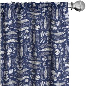 Ambesonne Giraffe Curtains, Animal Print with African Tree Cartoon Concept Nature Art on Neutral Stripes, Window Treatments 2 Panel Set for Living Room Bedroom, Pair of – 28″ x 63″, Green Camel Tan(Indigo and White)