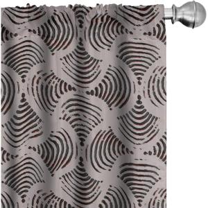 Ambesonne Giraffe Curtains, Animal Print with African Tree Cartoon Concept Nature Art on Neutral Stripes, Window Treatments 2 Panel Set for Living Room Bedroom, Pair of – 28″ x 63″, Green Camel Tan(Warm Taupe and Slate Blue)