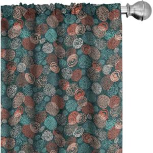 Ambesonne Giraffe Curtains, Animal Print with African Tree Cartoon Concept Nature Art on Neutral Stripes, Window Treatments 2 Panel Set for Living Room Bedroom, Pair of – 28″ x 63″, Green Camel Tan(Teal Salmon and Turquoise)