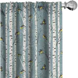 Ambesonne Giraffe Curtains, Animal Print with African Tree Cartoon Concept Nature Art on Neutral Stripes, Window Treatments 2 Panel Set for Living Room Bedroom, Pair of – 28″ x 63″, Green Camel Tan(Cadet Blue Yellow and Grey)