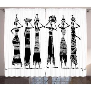 Ambesonne Rustic Curtains, Stone Wall of Dated Closed Barn Gothic Medieval European Urban City Town Scenery, Living Room Bedroom Window Drapes 2 Panel Set, 108″ X 90″, Grey Blue(Black and White)