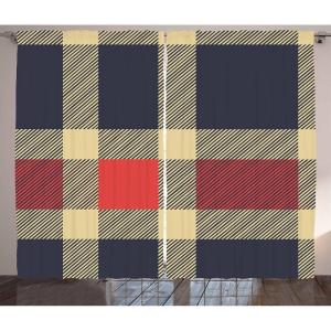 Ambesonne Rustic Curtains, Stone Wall of Dated Closed Barn Gothic Medieval European Urban City Town Scenery, Living Room Bedroom Window Drapes 2 Panel Set, 108″ X 90″, Grey Blue(Blue Coral)