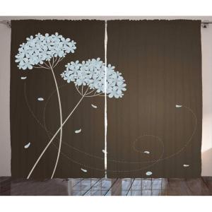 Ambesonne Rustic Curtains, Stone Wall of Dated Closed Barn Gothic Medieval European Urban City Town Scenery, Living Room Bedroom Window Drapes 2 Panel Set, 108″ X 90″, Grey Blue(Brown Seafoam)