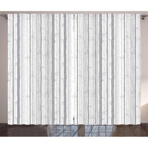 Ambesonne Rustic Curtains, Stone Wall of Dated Closed Barn Gothic Medieval European Urban City Town Scenery, Living Room Bedroom Window Drapes 2 Panel Set, 108″ X 90″, Grey Blue(Grey White)