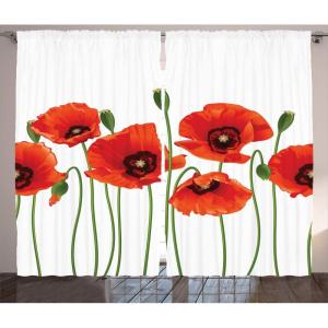 Ambesonne Rustic Curtains, Stone Wall of Dated Closed Barn Gothic Medieval European Urban City Town Scenery, Living Room Bedroom Window Drapes 2 Panel Set, 108″ X 90″, Grey Blue(Red and Green)