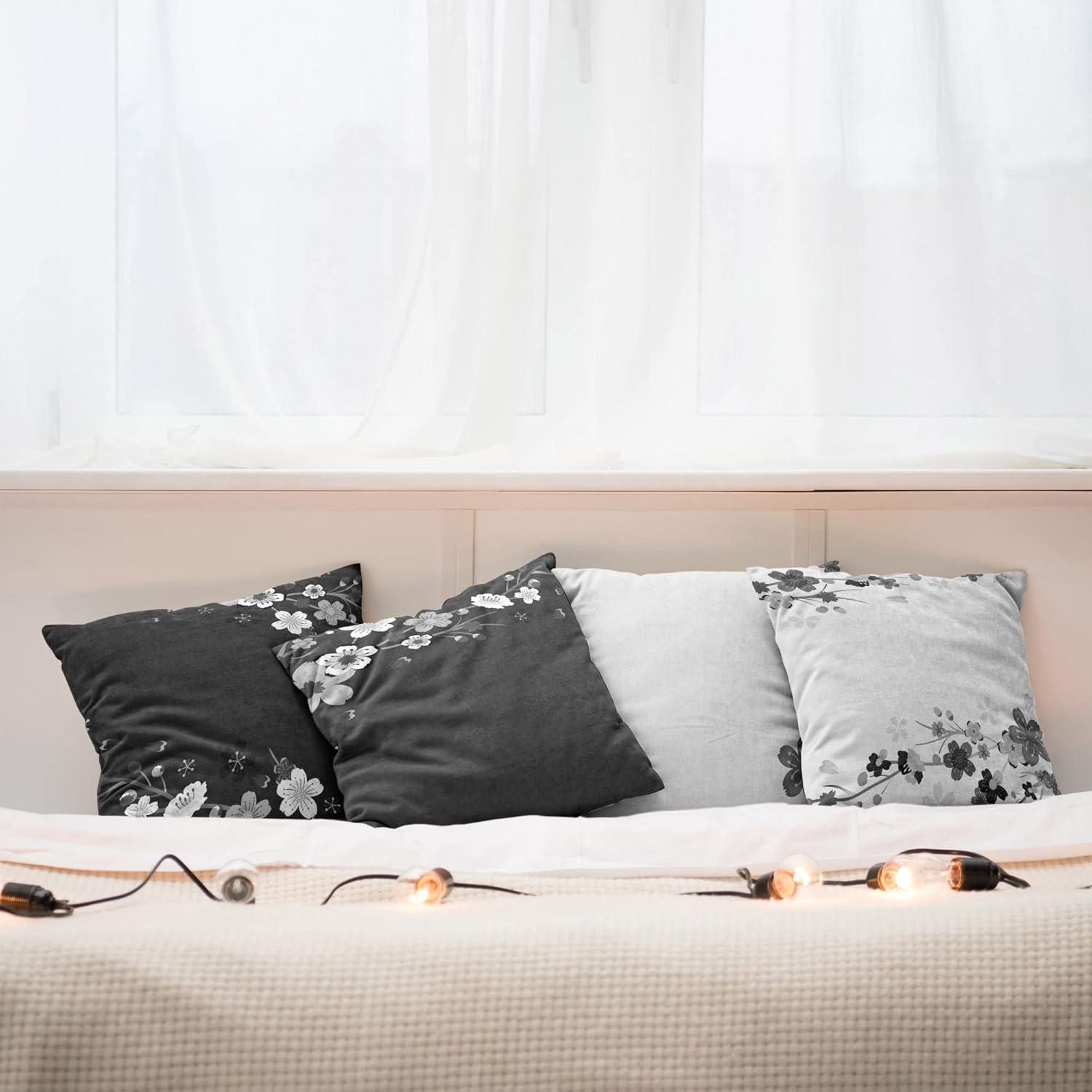 imageAmbesonne Chocolate Throw Pillow Cushion Case Pack of 4 Parquet Pattern in Wooden Style Geometric Design in Nature Inspired Art Modern Accent DoubleSided Digital Printing 20 Brown BeigeDark Grey
