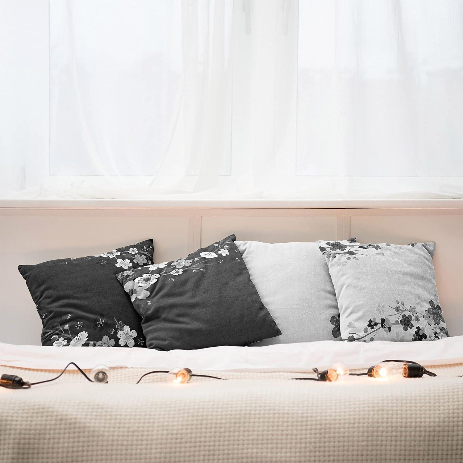 imageAmbesonne Chocolate Throw Pillow Cushion Case Pack of 4 Parquet Pattern in Wooden Style Geometric Design in Nature Inspired Art Modern Accent DoubleSided Digital Printing 20 Brown BeigeDark Grey