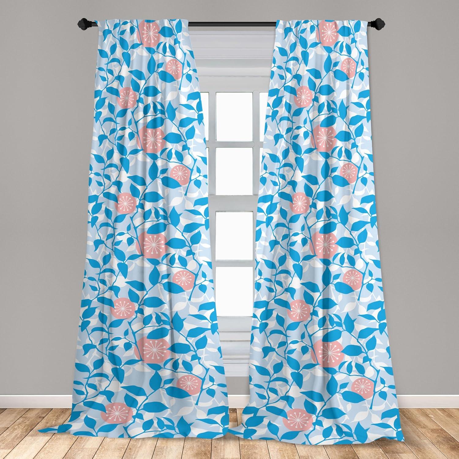 imageAmbesonne Ethnic Curtains Abstract Boho Vibe Oriental Rhombus Motifs Grunge Design with Neutral Colors Window Treatments 2 Panel Set for Living Room Bedroom Pair of 28 x 63 Seafoam PurpleblueAzure Blue Salmon White