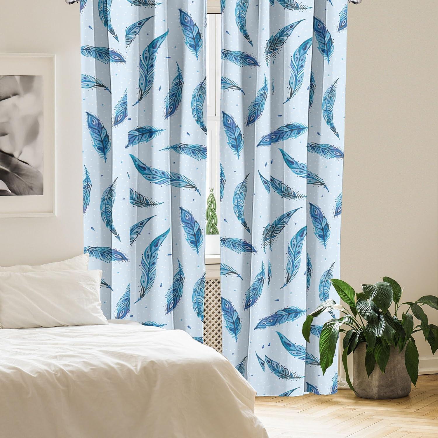 imageAmbesonne Ethnic Curtains Abstract Boho Vibe Oriental Rhombus Motifs Grunge Design with Neutral Colors Window Treatments 2 Panel Set for Living Room Bedroom Pair of 28 x 63 Seafoam PurplebluePale Azure Blue Sea