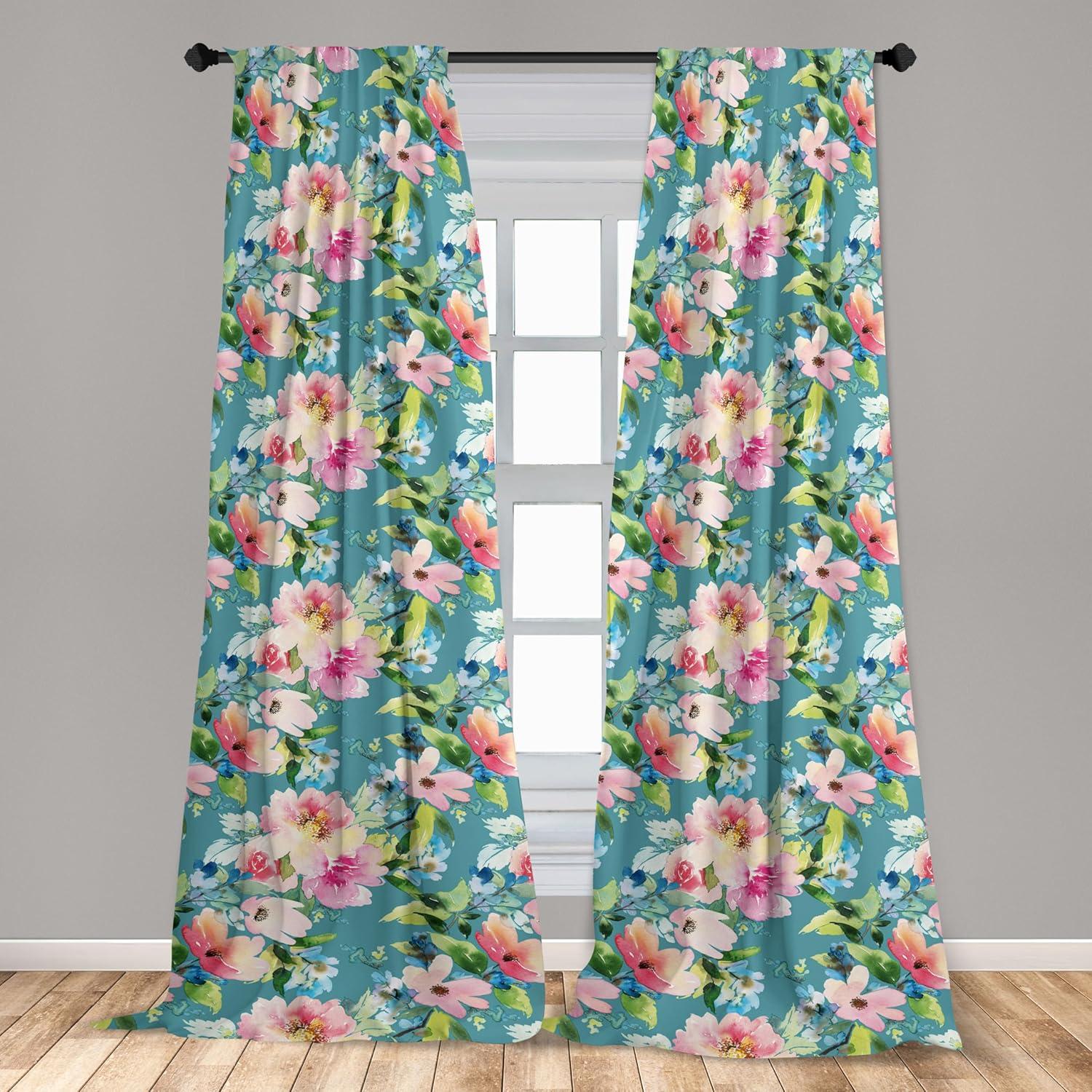 imageAmbesonne Ethnic Curtains Abstract Boho Vibe Oriental Rhombus Motifs Grunge Design with Neutral Colors Window Treatments 2 Panel Set for Living Room Bedroom Pair of 28 x 63 Seafoam PurpleblueSeafoam Pale Pink Blush