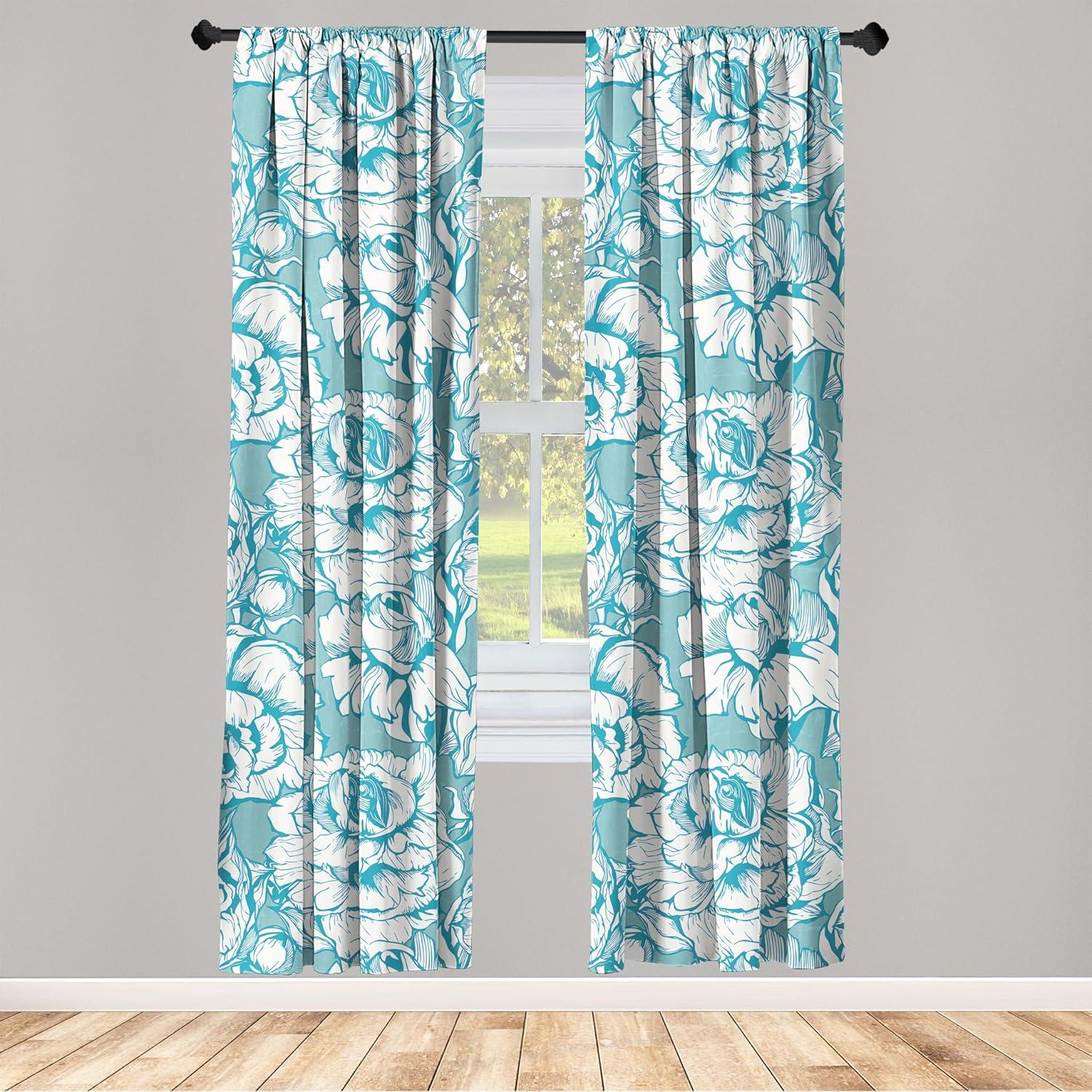 imageAmbesonne Ethnic Curtains Abstract Boho Vibe Oriental Rhombus Motifs Grunge Design with Neutral Colors Window Treatments 2 Panel Set for Living Room Bedroom Pair of 28 x 63 Seafoam PurpleblueCadet Blue and Off White