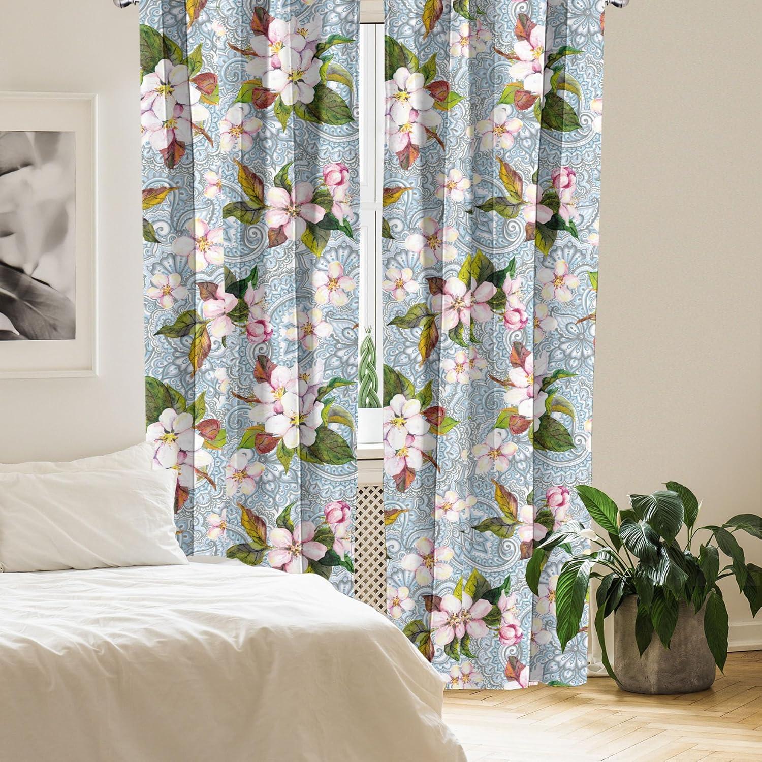 imageAmbesonne Ethnic Curtains Abstract Boho Vibe Oriental Rhombus Motifs Grunge Design with Neutral Colors Window Treatments 2 Panel Set for Living Room Bedroom Pair of 28 x 63 Seafoam PurplebluePale Pink Forest Green