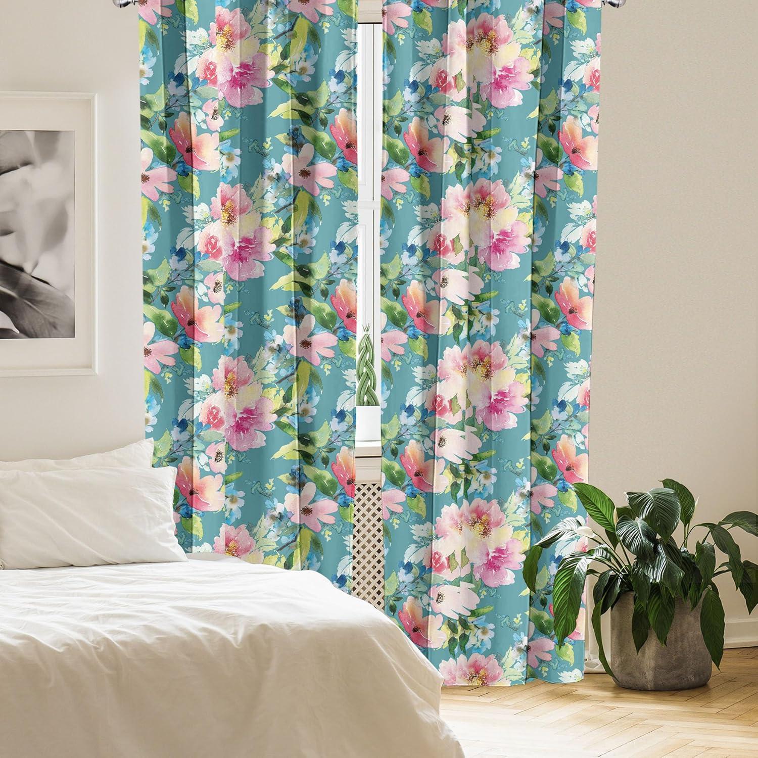 imageAmbesonne Ethnic Curtains Abstract Boho Vibe Oriental Rhombus Motifs Grunge Design with Neutral Colors Window Treatments 2 Panel Set for Living Room Bedroom Pair of 28 x 63 Seafoam PurpleblueSeafoam Pale Pink Blush