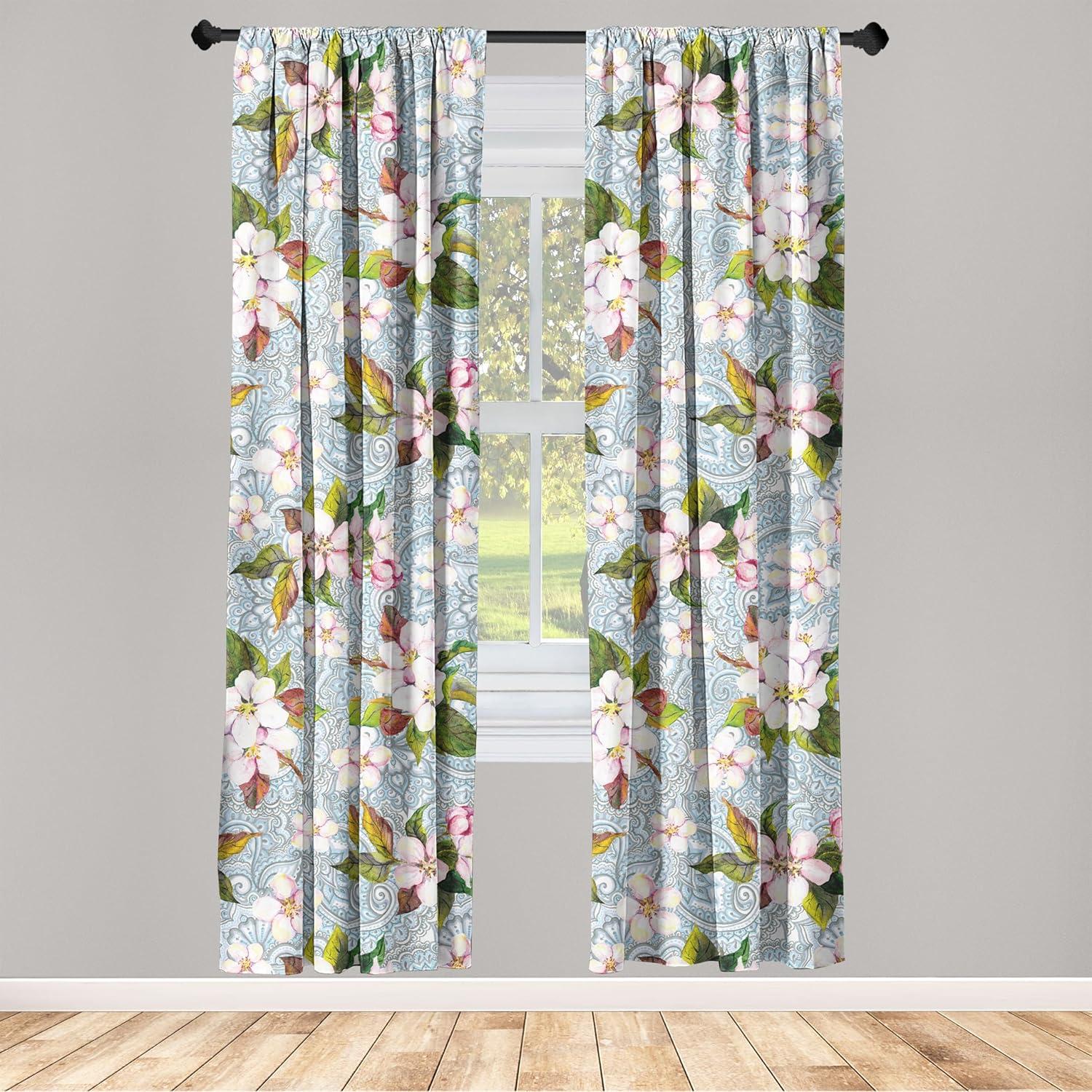 imageAmbesonne Ethnic Curtains Abstract Boho Vibe Oriental Rhombus Motifs Grunge Design with Neutral Colors Window Treatments 2 Panel Set for Living Room Bedroom Pair of 28 x 63 Seafoam PurplebluePale Pink Forest Green