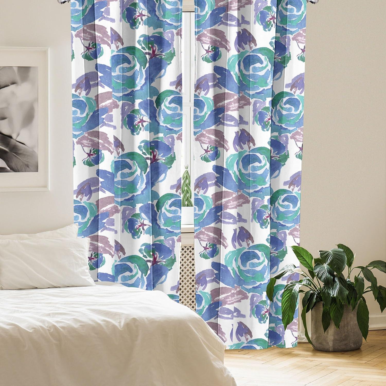 imageAmbesonne Ethnic Curtains Abstract Boho Vibe Oriental Rhombus Motifs Grunge Design with Neutral Colors Window Treatments 2 Panel Set for Living Room Bedroom Pair of 28 x 63 Seafoam PurpleblueEggshell and Dark Lavender