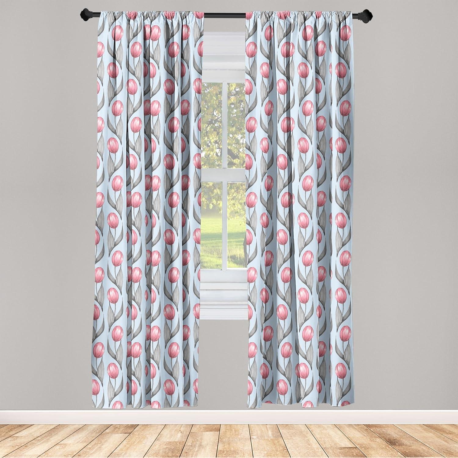 imageAmbesonne Ethnic Curtains Abstract Boho Vibe Oriental Rhombus Motifs Grunge Design with Neutral Colors Window Treatments 2 Panel Set for Living Room Bedroom Pair of 28 x 63 Seafoam PurpleblueDimgray Pastel Pink